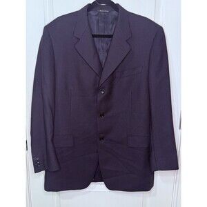 Canali Proposta 44R Sport Coat Navy Blue 3 Button Blazer 100% Wool Made in Italy